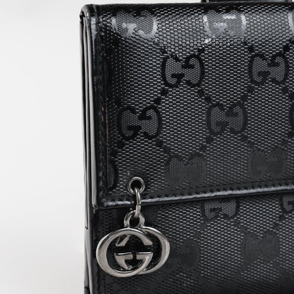 Gucci Vintage Y2K Black Monogram Compact Leather Wallet - Picture 5 of 10